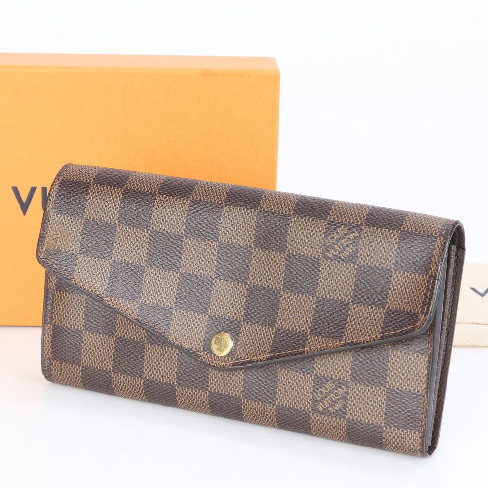アウトレット最大70％OFF! ルイヴィトン RFID ダミエ ポルトフォイユ サラ N63209 レザー 長財布 ロング ウォレット メンズ レディース ECE CG10-7