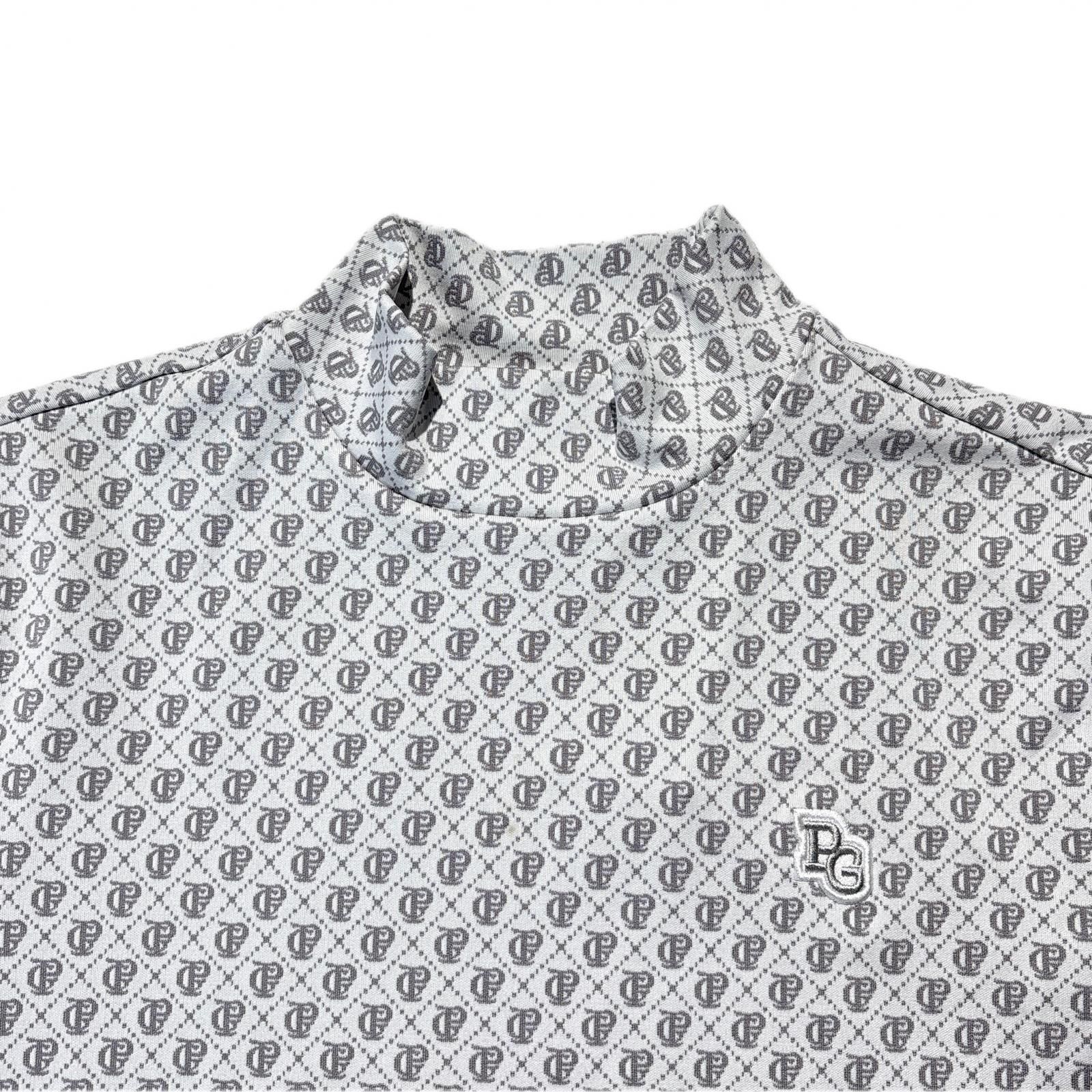 レディース パーリーゲイツ PEARLY GATES 半袖シャツ 2 L 白×グレー ハイネック 総柄 LLC-HASEGAWATOSO_COM