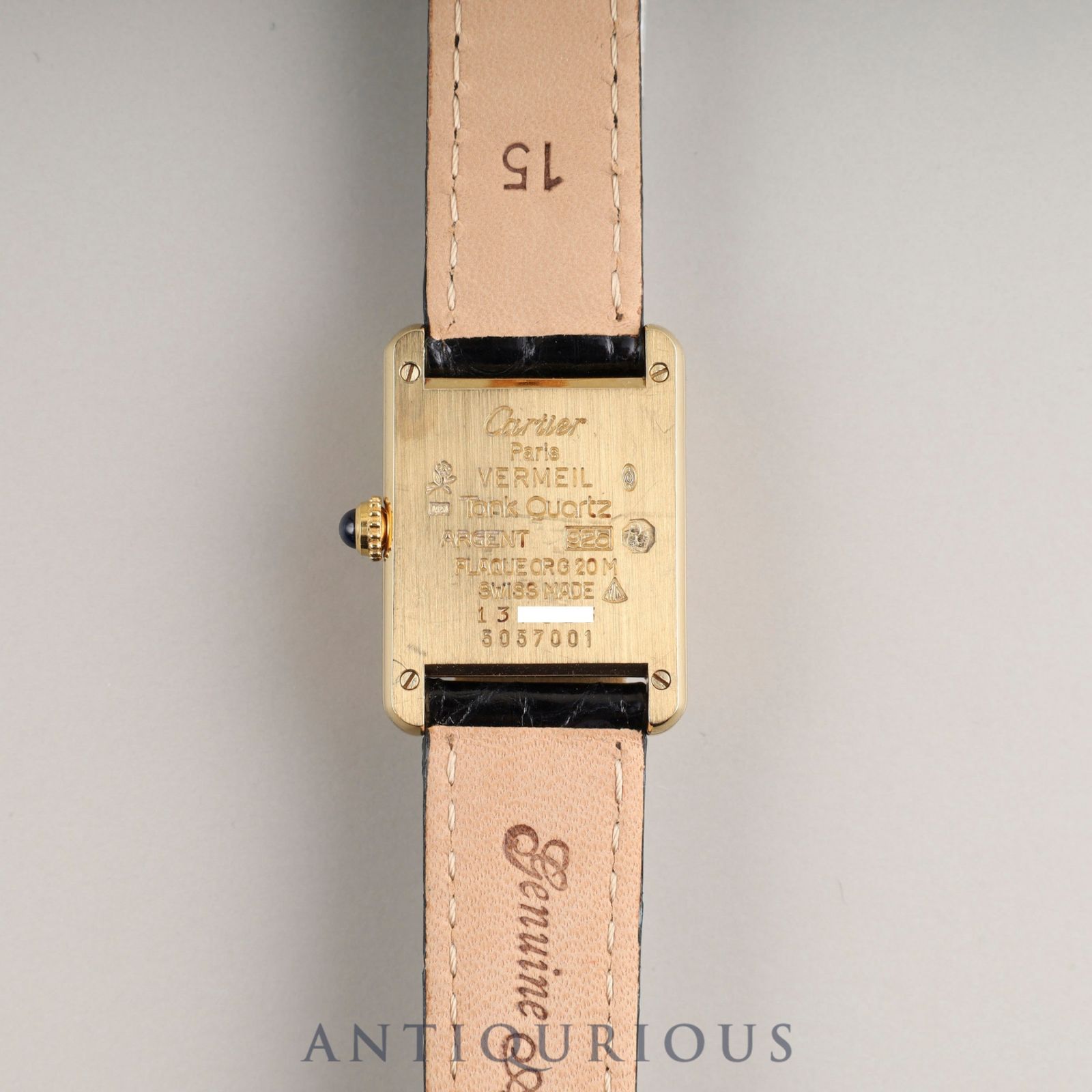カルティエ マストタンク SM 5057001 クォーツ SV925 革 純正Dバックル