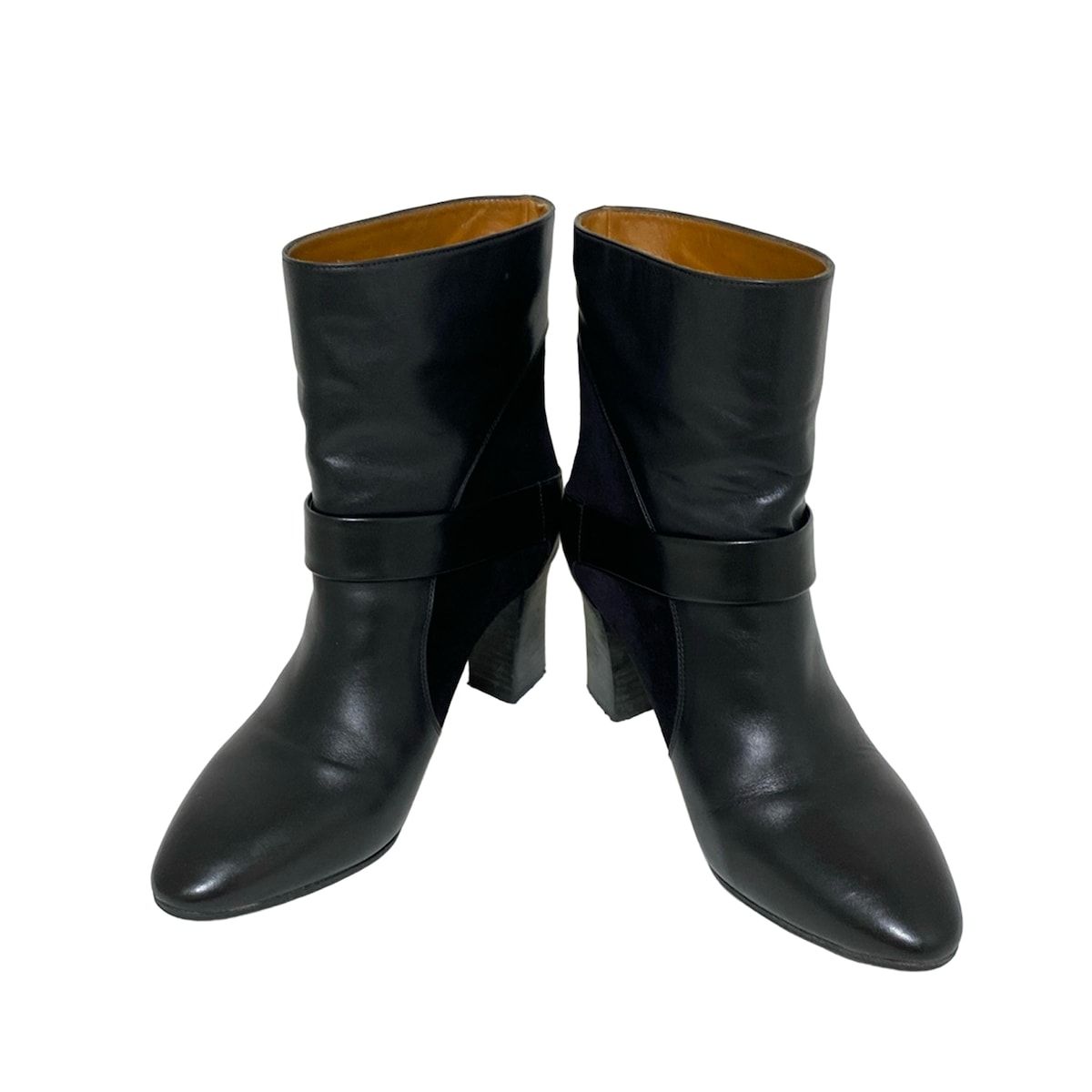 Chloe クロエ ショートブーツ 37 レディース - 黒 アウトソール張替済 レザー