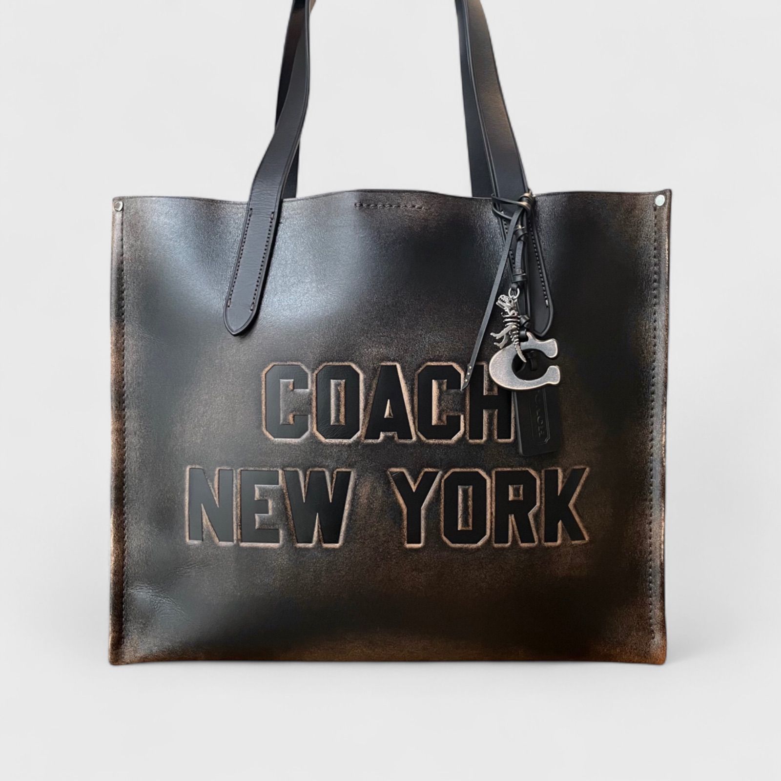 COACH コーチ リレートート ラブドレザー トートバッグ ブラック