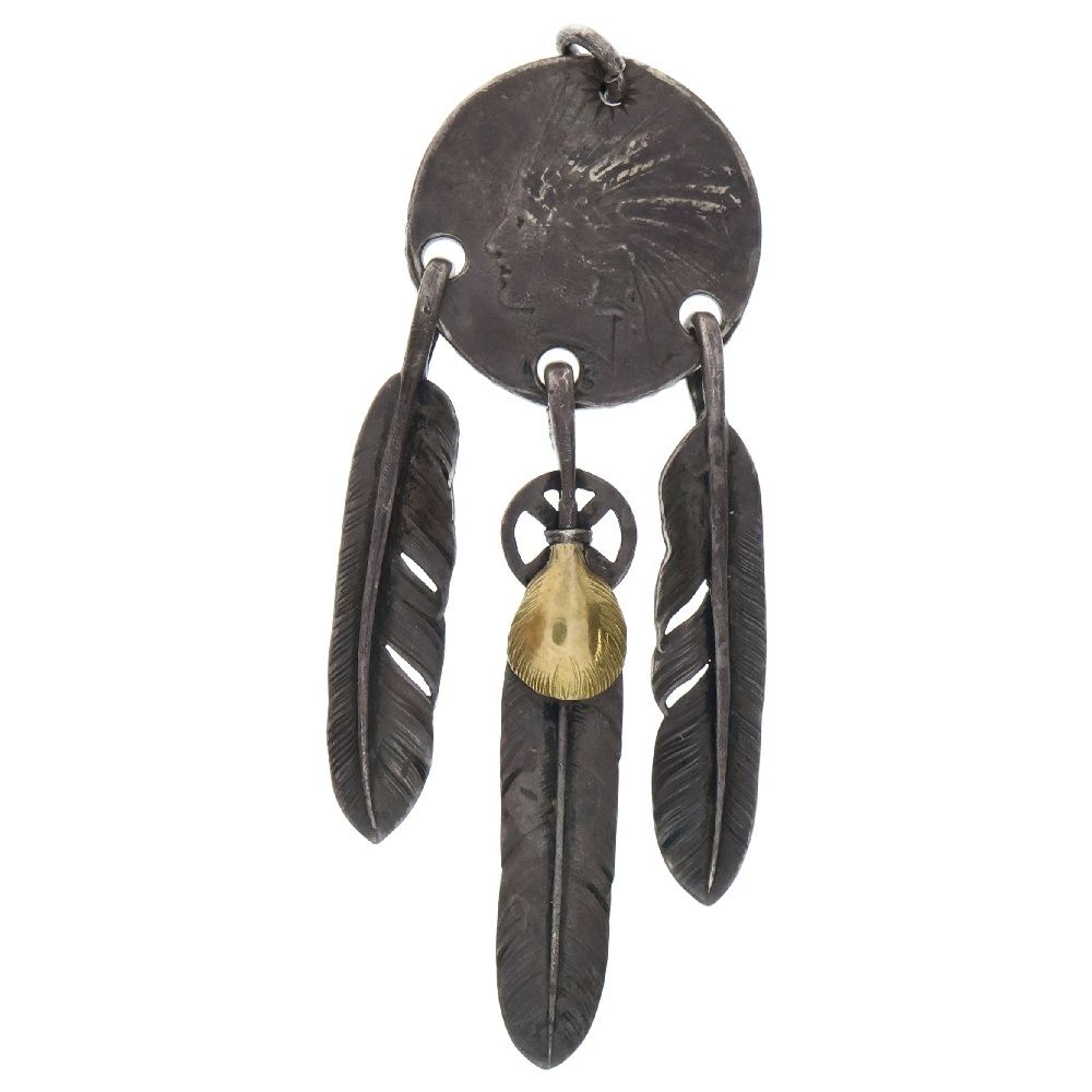 ゴローズ　三点吊り中フェザー　チェーンセット ゴローズ 三点吊り中フェザー 金付きグラス 細角チェーンセット