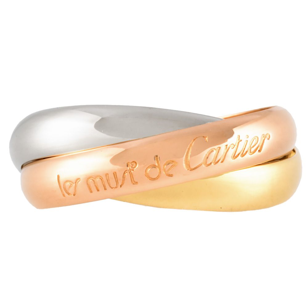 カルティエ Cartier マストドゥ カルティエ トリニティ #51 リング 指輪 K18YG K18PG K18WG 11号 3.5mm 7.1g 3連 レディース【中古】