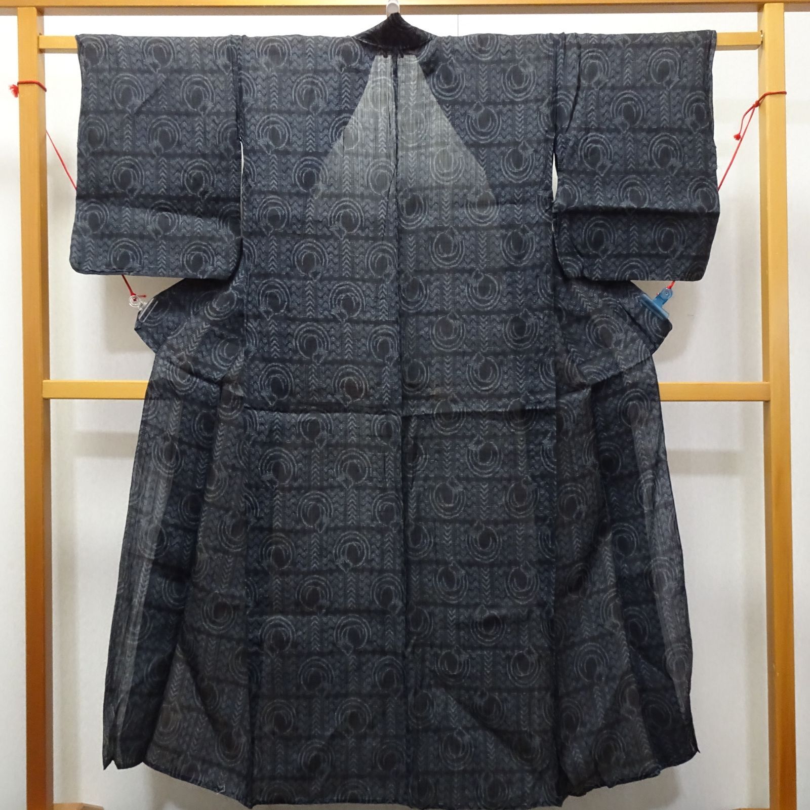 アンティーク 宮古上布 着物 絵絣 232181