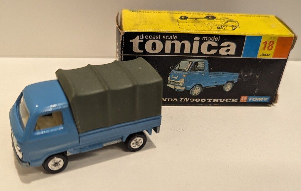 トミー トミカ/黒箱日本製 ホンダ TN360 トラック/青 1Fホイール 18-1