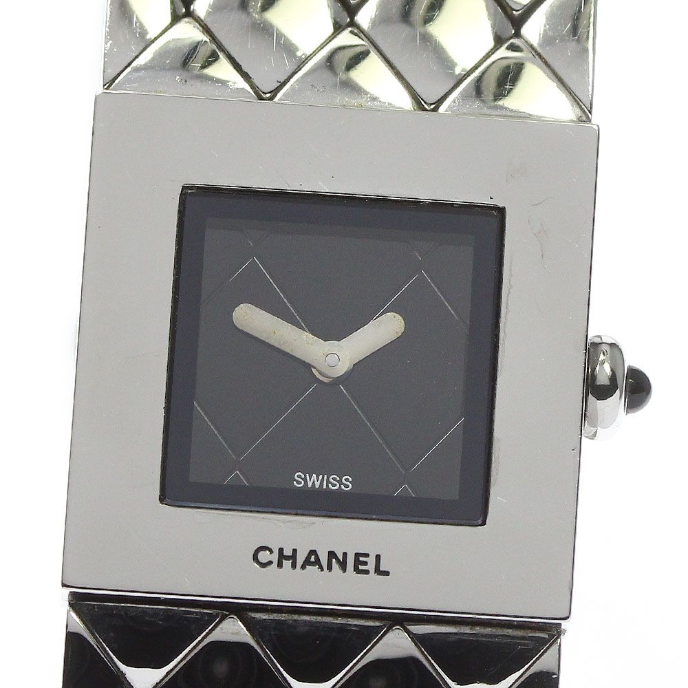 シャネル CHANEL マトラッセ クォーツ ブラック 黒 レディース 時計 シャネル CHANEL マトラッセ レザー クォーツ ブラック