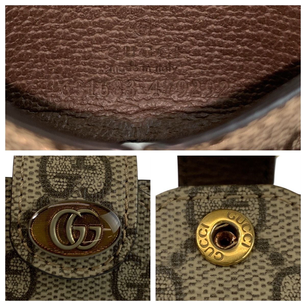 美品 GUCCI グッチ ベージュ ゴールド金具 GGスプリーム