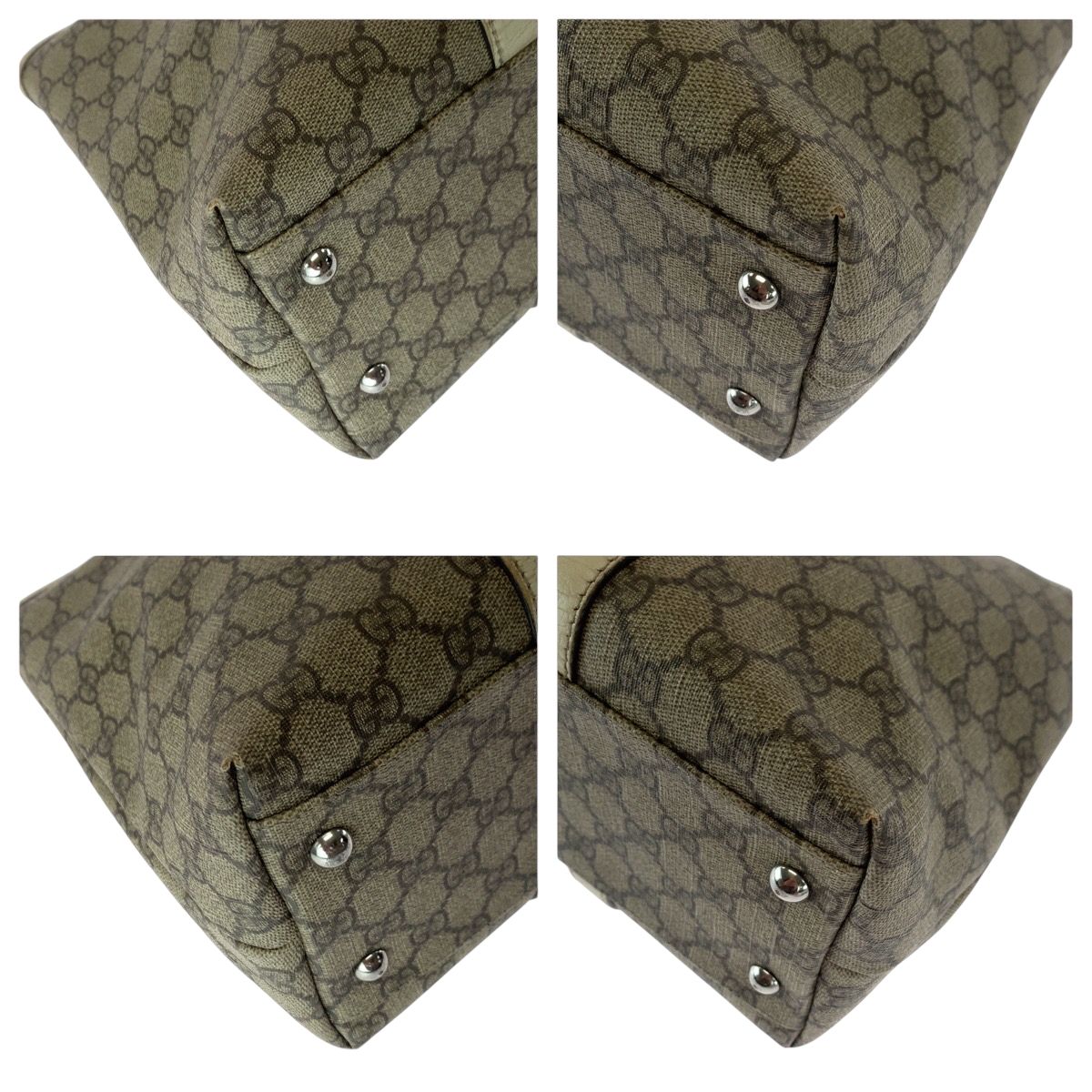 GUCCI グッチ ベージュ アイボリー シルバー金具 GGスプリーム  