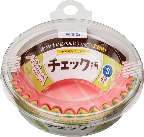 まとめ買い-120点セット おべんとうカップチェック柄Ｓ４色２８枚入 東洋アルミ お弁当用品
