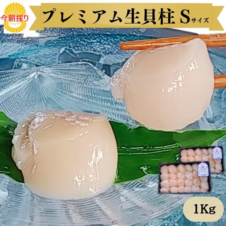 今朝採り『Sサイズ プレミアム生貝柱1Kｇ 現在44～50玉』三陸 宮城 女川産 雄勝産 朝採り ホタテ ほたて 帆立 刺身 フライ 海鮮丼 1度も冷凍してない 冷蔵品 1口サイズ貝柱 厳選 割れなし 高級品 正規品 お取り寄せ 産直 グルメ ギフト のし対応