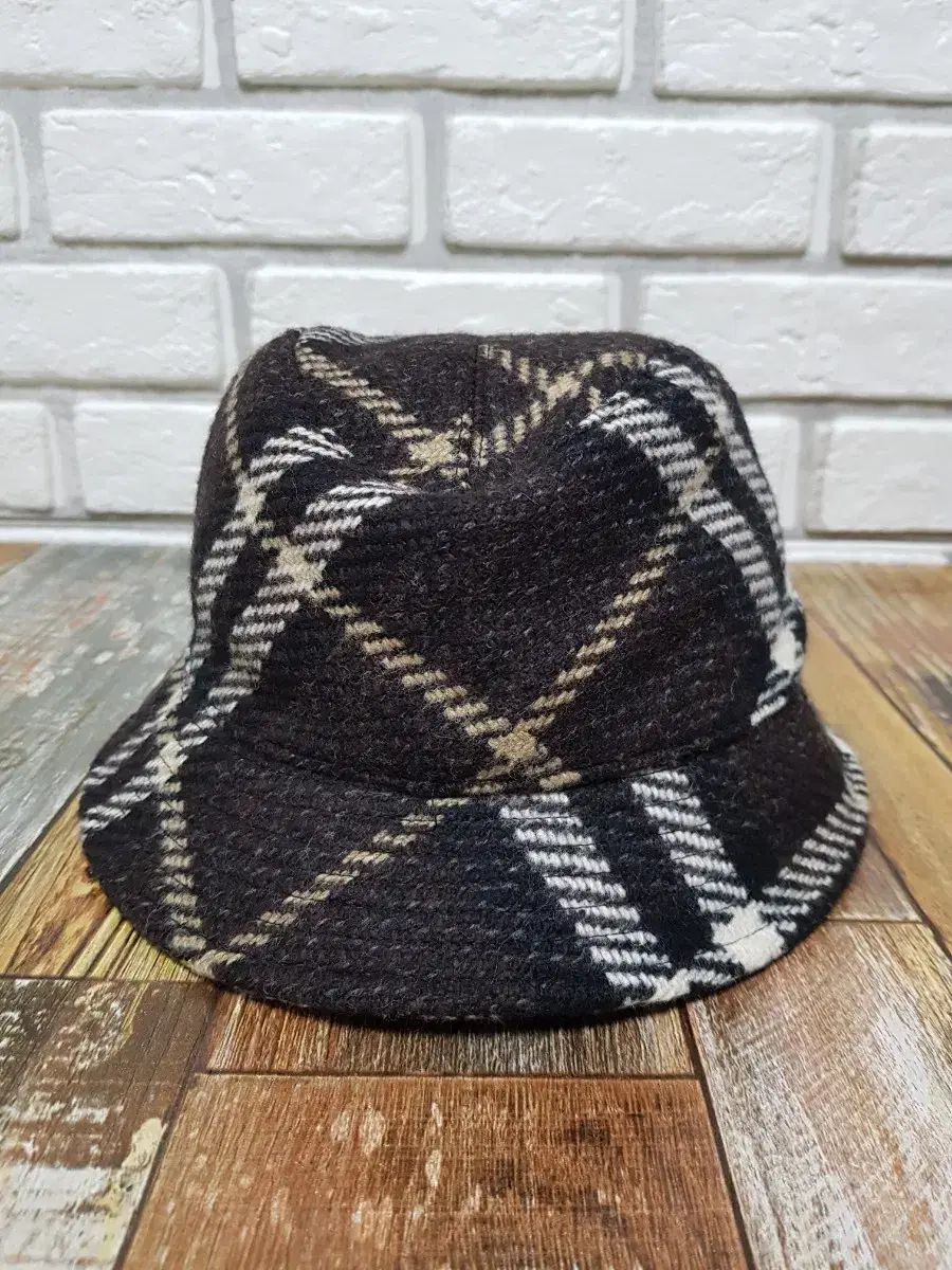 m |純正 BURBERRY バーバリー ビッグチェック ウール バケットハット