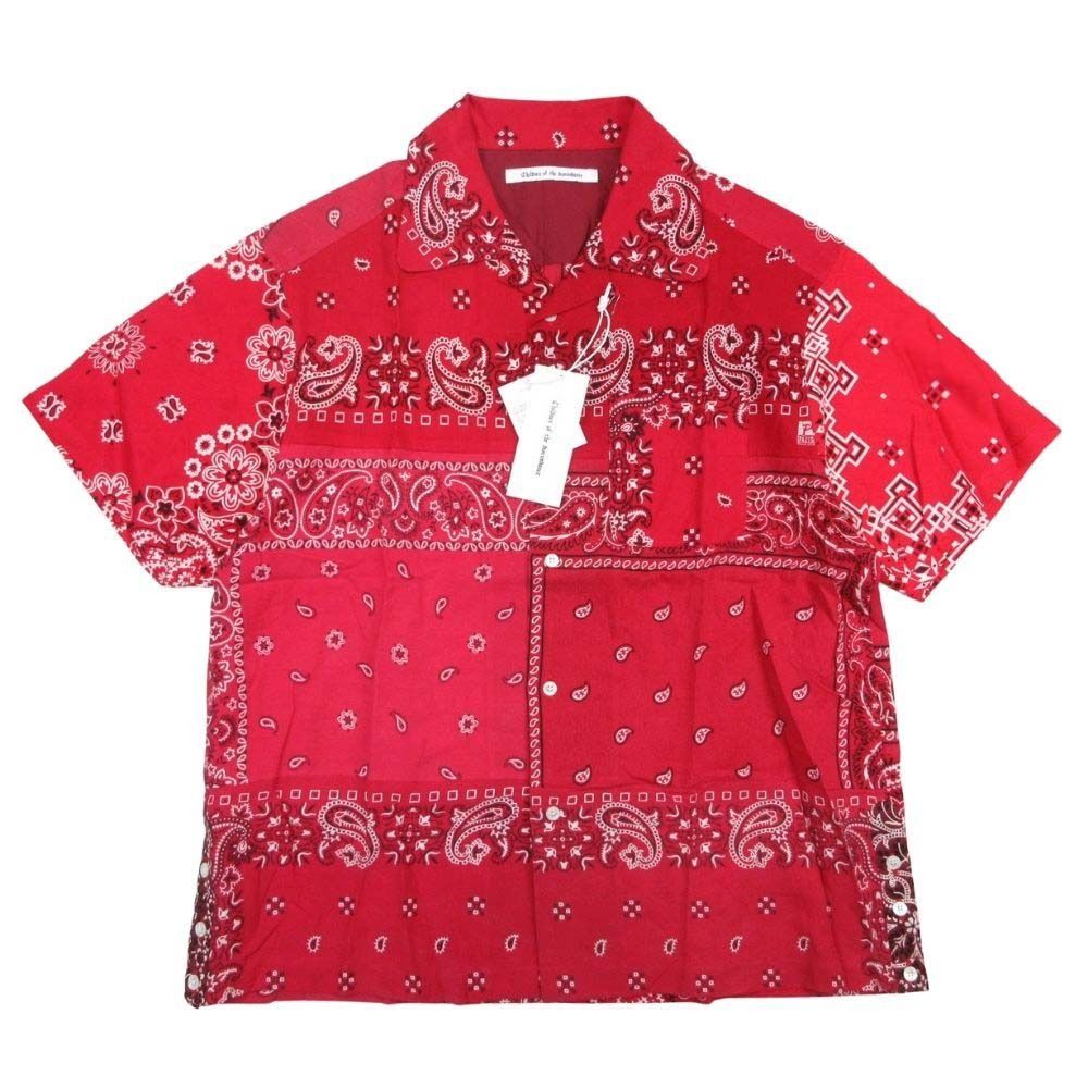 22ss Children of the discordance チルドレンオブザディスコーダンス ヴィンテージバンダナ パッチワークシャツ 1 赤 メンズ 古着