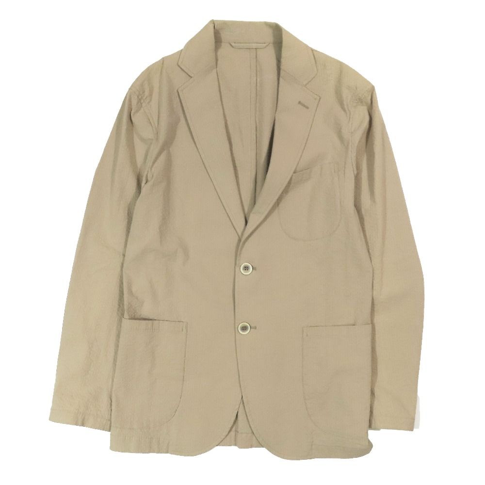 GIANNETTO ジャンネット RIVIERA JACKET ERIK PANTS コットンシアサッカー スーツ セットアップ ベージュ 44 メンズ 古着