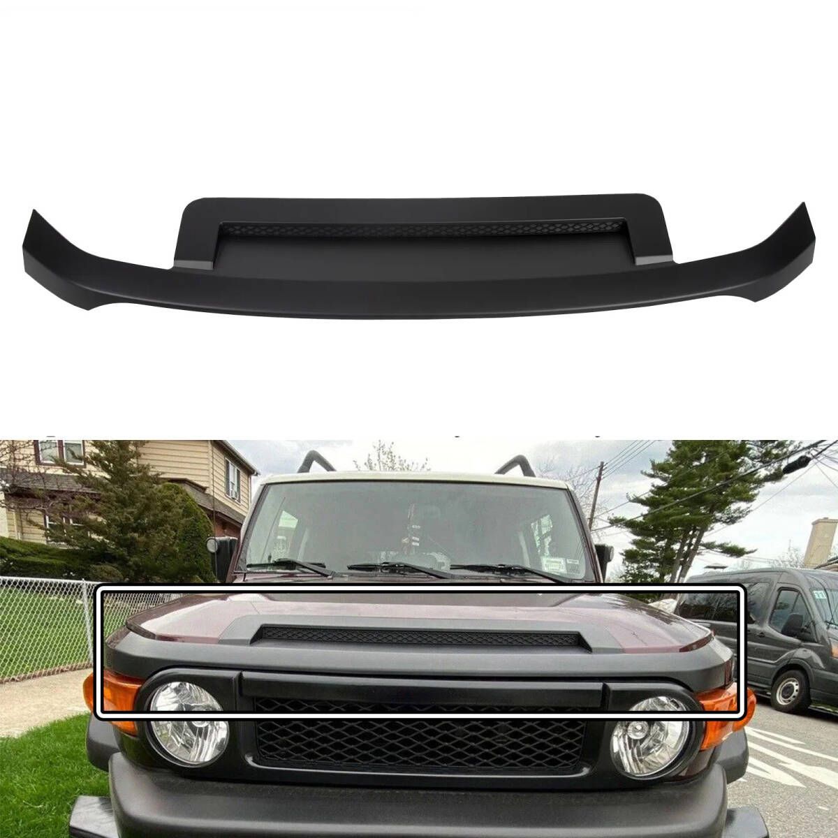 新品未使用 トヨタ純正 FJクルーザー フードスクープモール ボンネット ガード カバー Toyota Genuine FJ Cruiser Bulge Hood Scoop BLACK