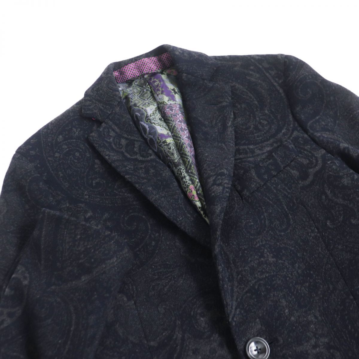 極美品□ETRO/エトロ New Jersey ペイズリー 総柄 ウール 裏シルク100 