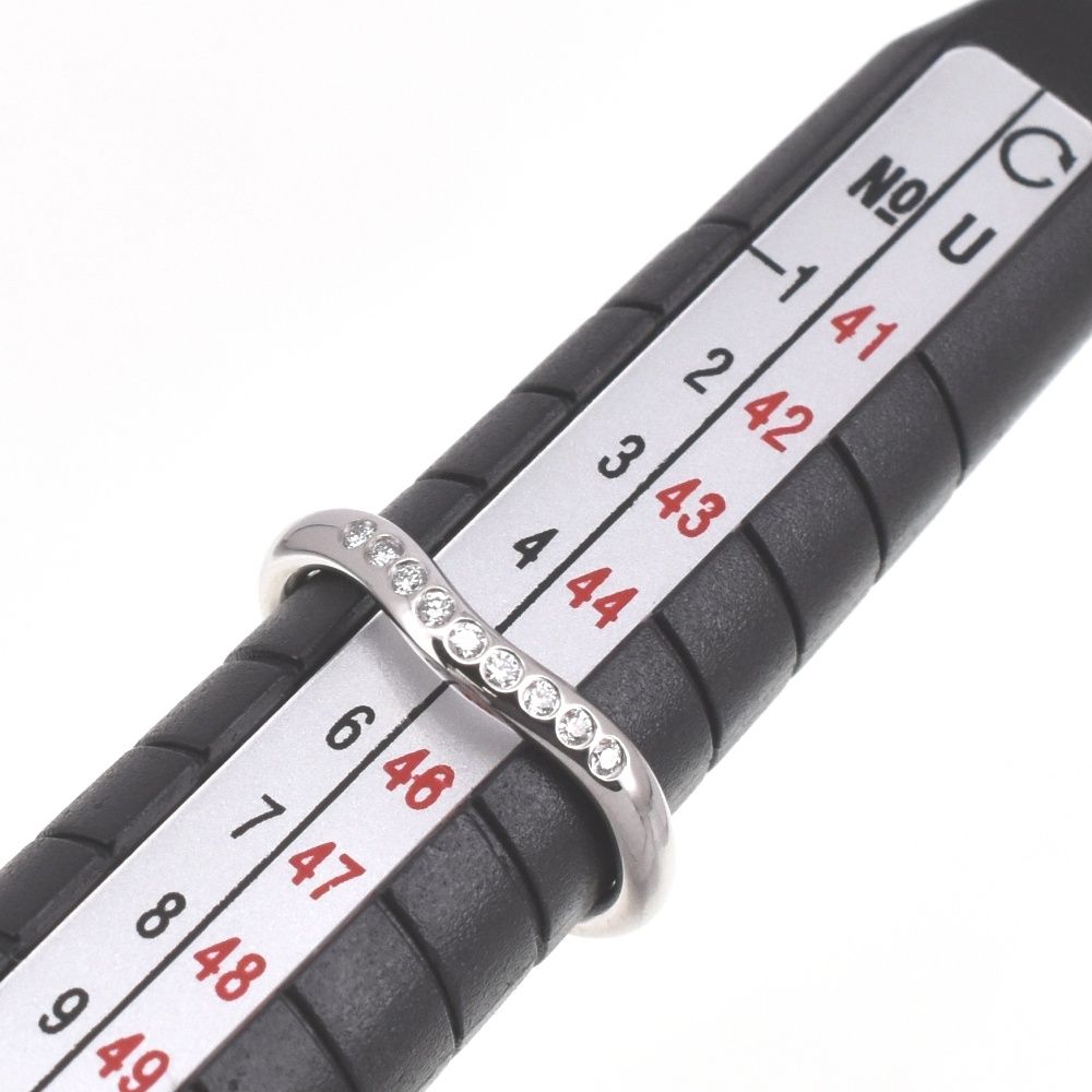 g4445　Tiffany&Co.　Pt950　カーブバンドダイヤリング　USED　美品　#11.5　3.6g