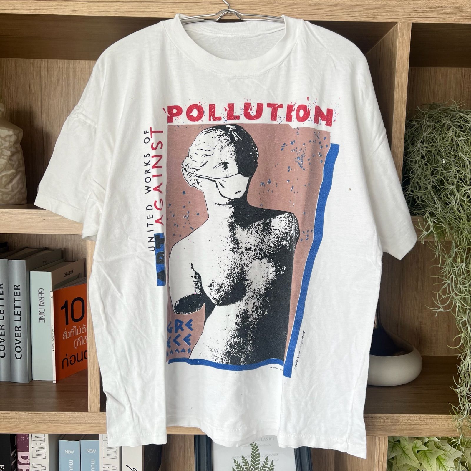 90s ユーロビンテージ ギリシャ アートTシャツ フォトTシャツ 