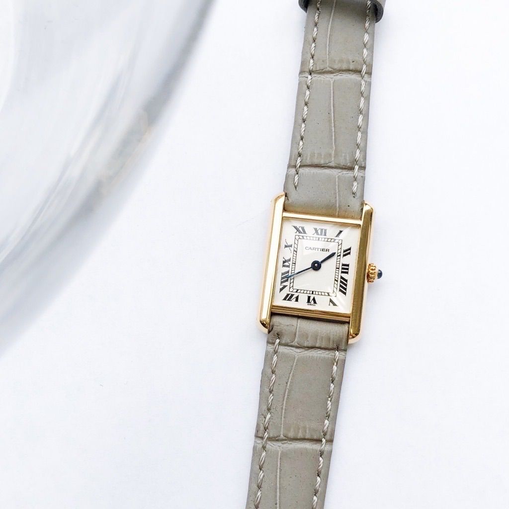 仕上済】カルティエ タンク ルイ SM ローマン K18 レディース 腕時計  
