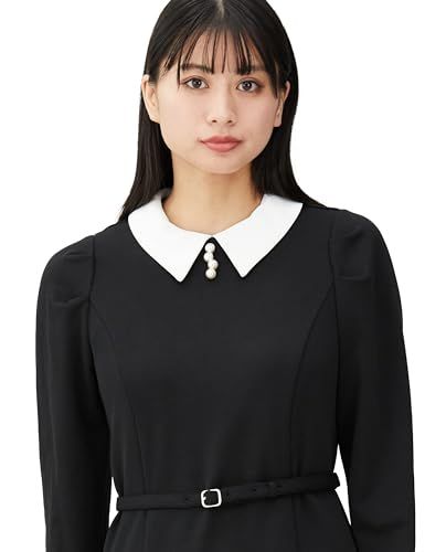 レッセパッセ カジュアルドレス 襟付ポンチワンピース レディース クロ