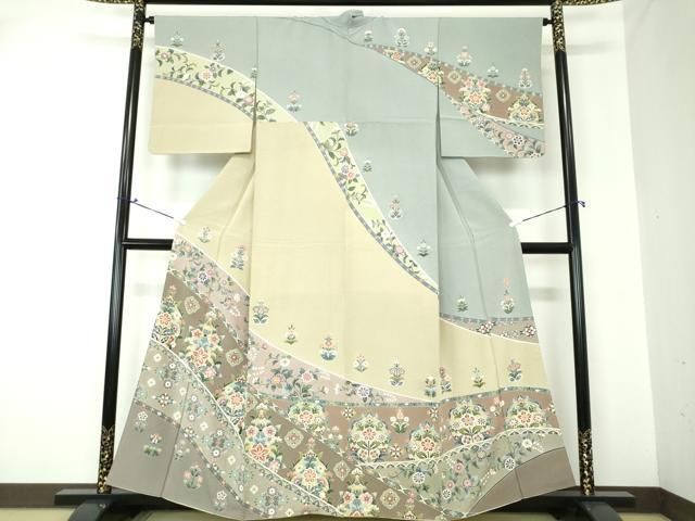 平和屋着物●訪問着　作家物　洋花文　金銀彩　正絹　逸品　DAAQ2930ps 平和屋着物○訪問着 作家物 洋花文 金銀彩 正絹 逸品 DAAQ2930ps