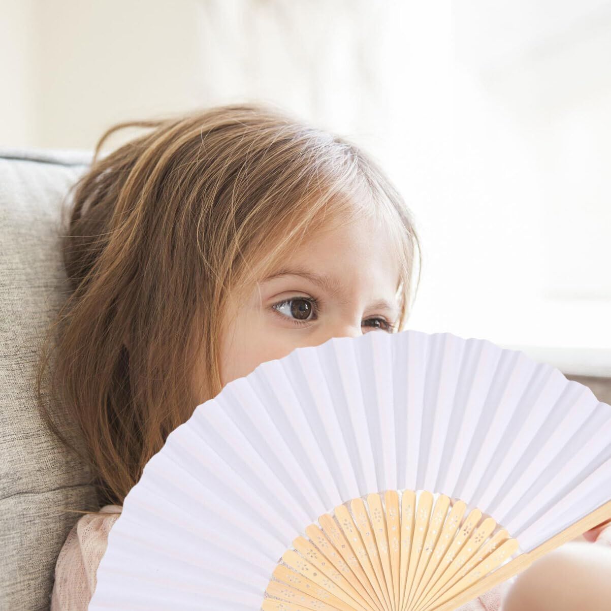  慶弔用 礼装用 ホワイト 折りたたみ式 絵画 男女共用サイズ DIY 21 cm 7インチ 白扇 4本 無地 白 扇子 NUOLUX 和装小物 着物 セレモニードレス