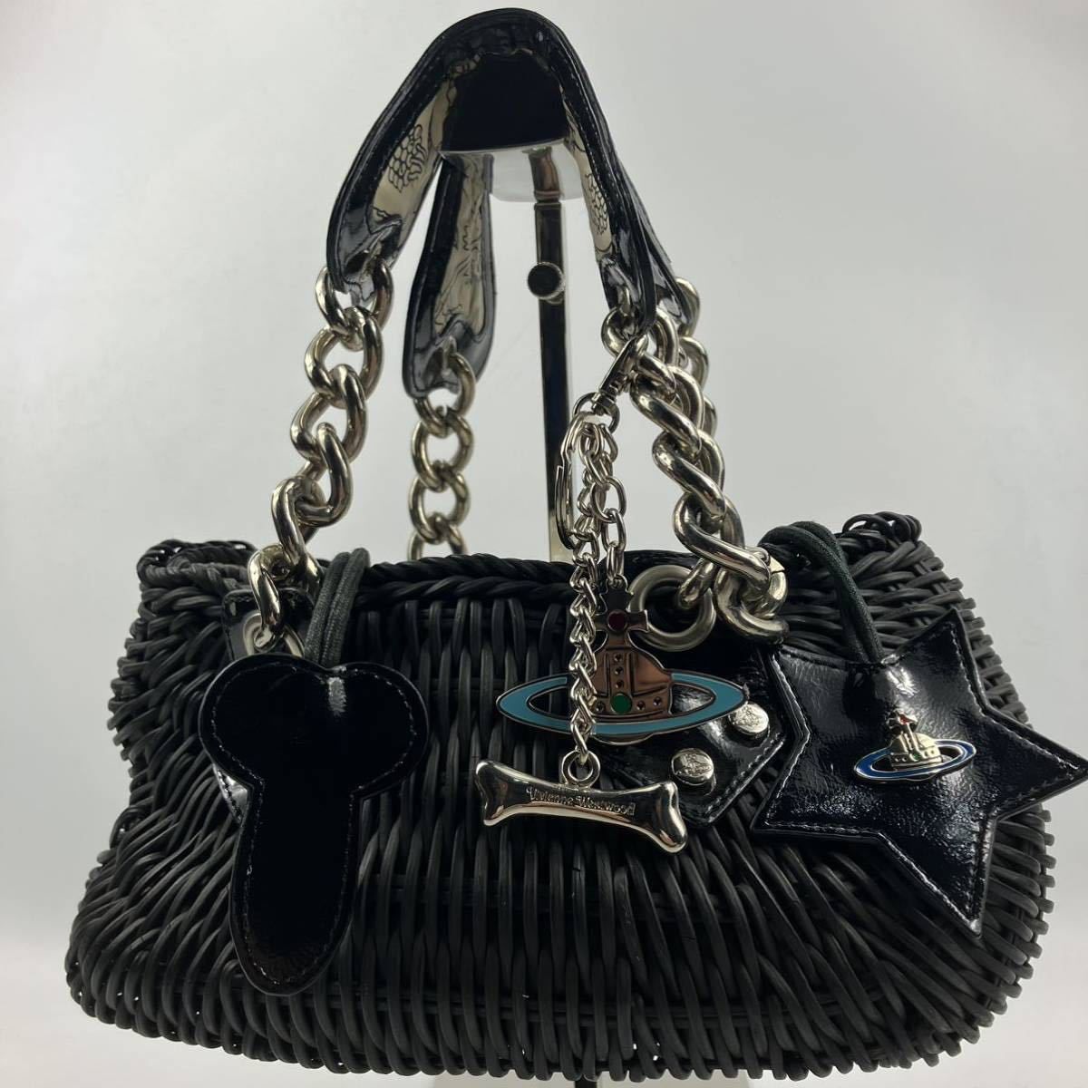 高級品✨ ヴィヴィアンウエストウッド アダムとイヴ ハンドバッグ ブラック 黒 アダムとイブ】Vivienne Westwood ヴィヴィアンウエストウッド