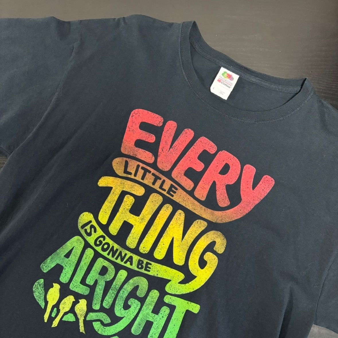 古着 90s ボブマーリー 半袖 シャツ メッセージ 総柄 ブラック 黒 レゲエ 90s BOB MARLEY ボブマーリー Tシャツ 半袖 アーティスト系