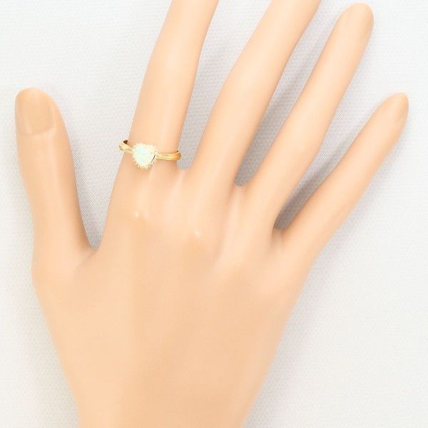 K18YG リング ring 指輪 11号 オパール 0.53 ダイヤ 0.11 総重量約2.1g