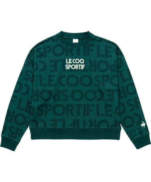 le coq sportif ルコック ジャガードニット クルーネック グリーン S QMWWJC40 GR | 衣類 服 ウエア トップス Tシャツ 長袖 ロングスリーブ ニット スウェット 吸汗 速乾 ストレッチ クルーネック デイ