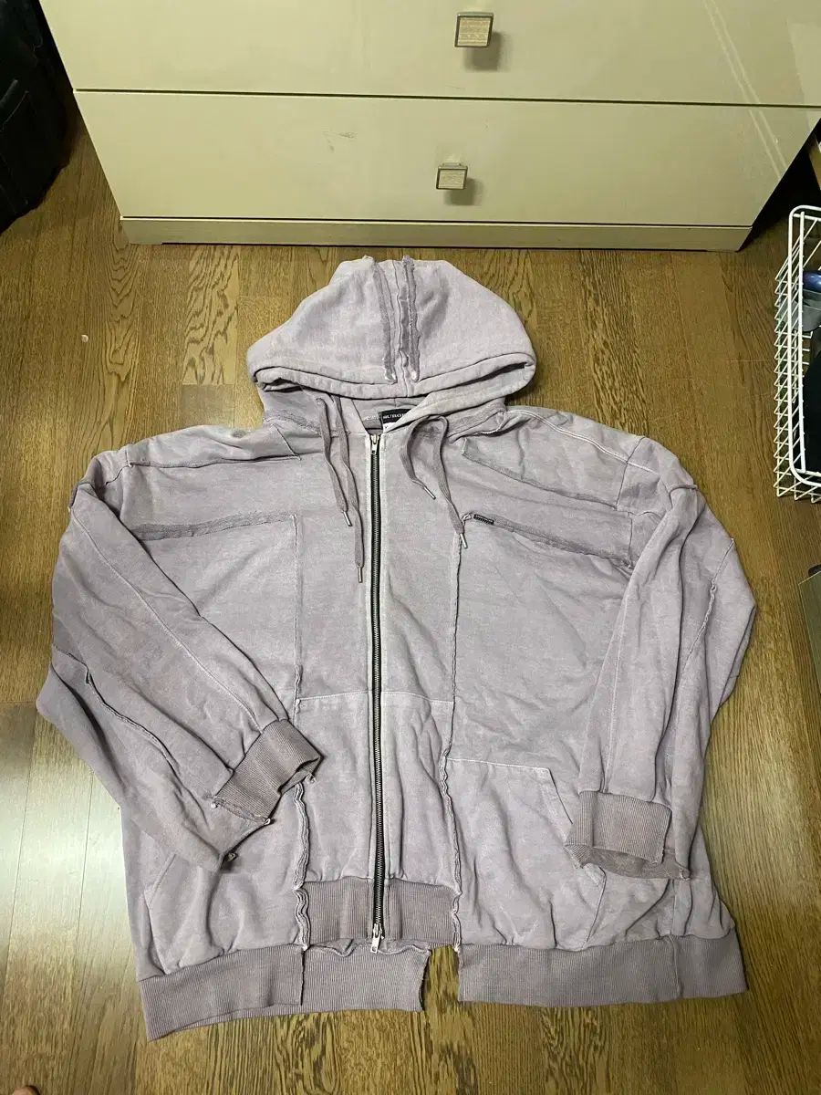 SURGERY サージェリー PIGMENT ピグメント リメイク フード付き ジップアップパーカー ラベンダー os