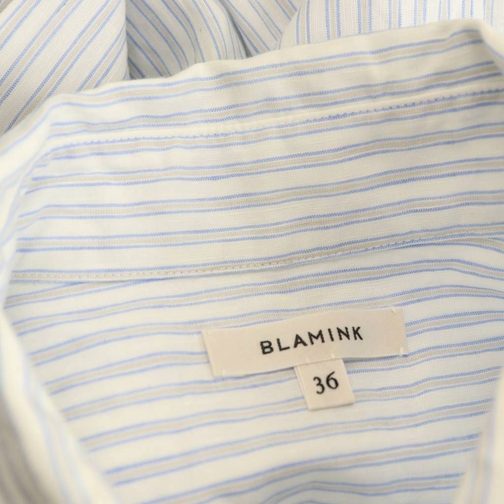 BLAMINK ストライプ ノースリーブ ワンピース 36 中古・古着通販】BLAMINK (ブラミンク) ストライプコットン