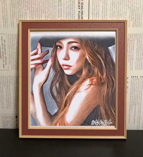 女優画25 額装品　額縁寸法32.0㎝×29.0㎝×1.5㎝　カラー着色　定款付 女優画25 額装品 額縁寸法32.0㎝×29.0㎝×1.5㎝ カラー着色 定款付 女優