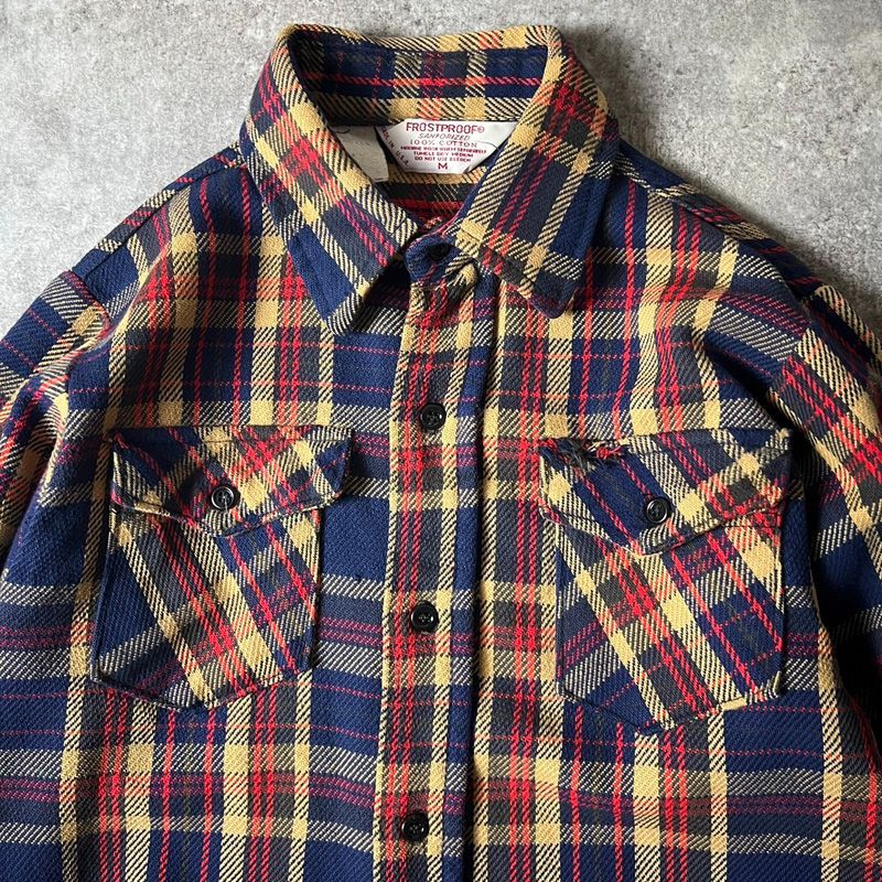 70s FROSTPROOF長袖 ヘビーネルシャツ チェック ボックスシルエット 楽天市場】70s USA製 FROSTPROOF チェック ヘビー フランネル