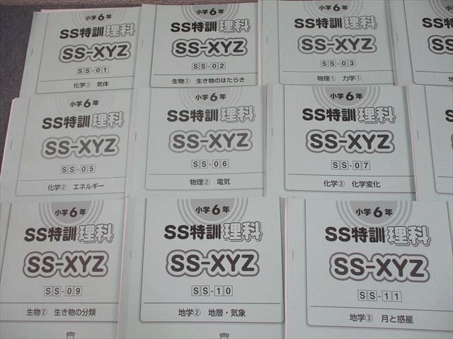 SS特訓 サピックス 理科 SS-XYZ SAPIX 小6 - メルカリ 小学6年 SS-01～11