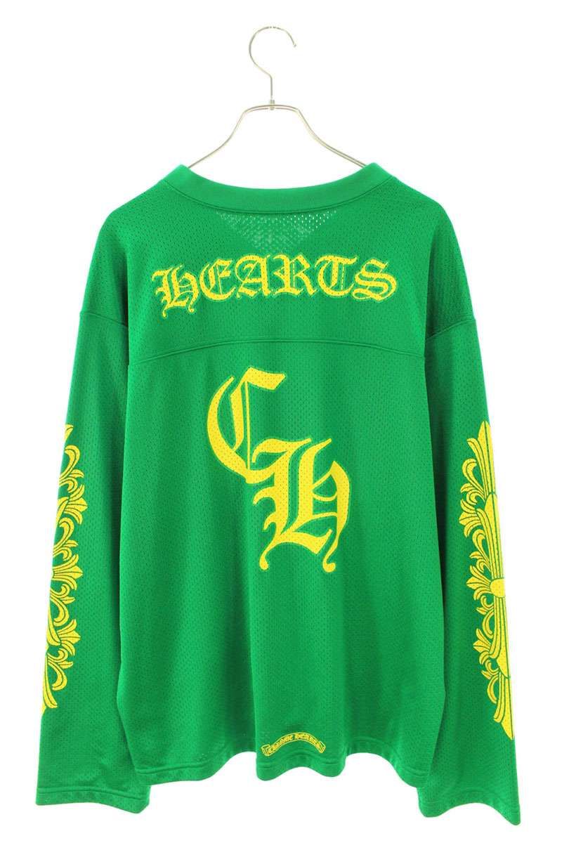 クロムハーツ サイズ:XL  MESH WARM UP JERSEY CHプリントメッシュ長袖カットソー 中古 SS07 クロムハーツ MESH WARM UP JERSEY CHプリントメッシュ長袖カットソー