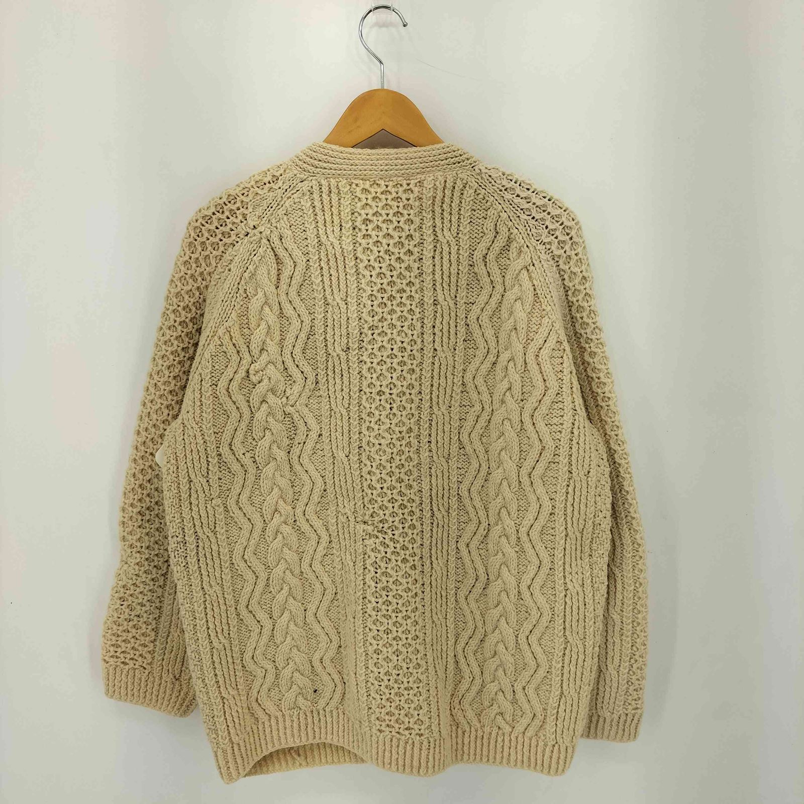 ユーズドフルギ 古着 Blarney アイルランド製 フィッシャーマン ニットカーディガン メンズ 表記無