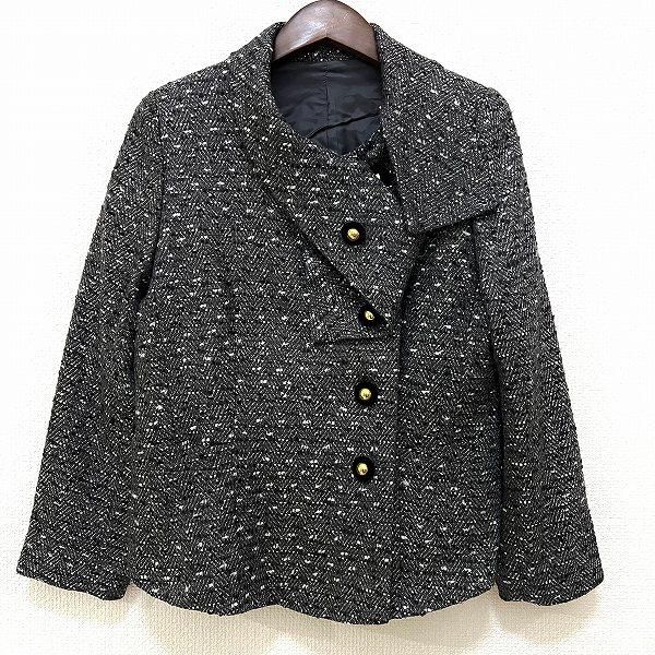 美品 フォーマルジャケット 銀座マギー wnc ギンザマギー 銀座マギー ジャケット 11 グレー 黒 白 ツイード 金