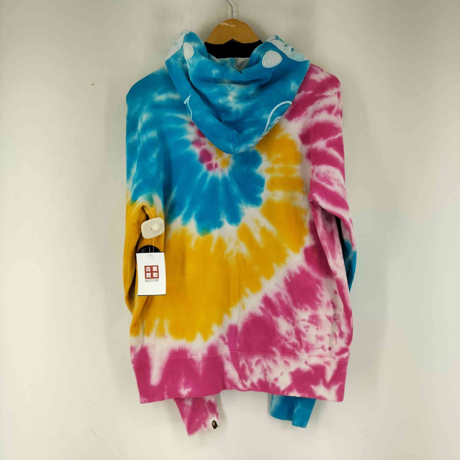 アベイシングエイプ A BATHING APE タイダイ柄 シャークジップアップパーカー メンズ import M
