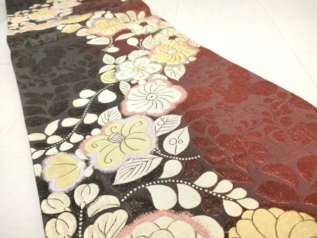 正絹　六通袋帯【辻ヶ花】No2811 A24 美品 金通 ヤマト誂製 六通柄袋帯 辻ヶ花 多彩 袋帯向け