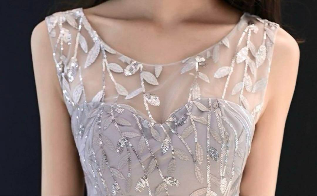 リーフ柄がオシャレなマーメイドイブニングドレス♩.• 新品未使用 レディースファッション リーフ柄がオシャレな