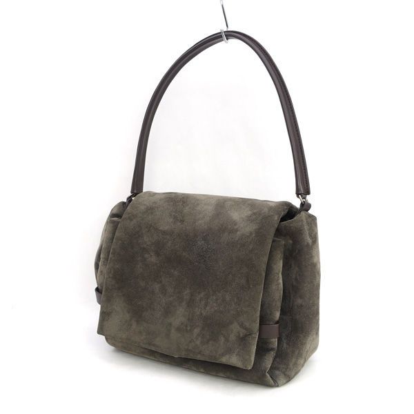 BRUNELLO CUCINELLI / ブルネロ クチネリ ◆スウェード ワンショルダーバッグ グレー レザー DS57012 【バッグ/バック/BAG/鞄/カバン】 ブランド【中古】 [0220537303] BRUNELLO CUCINELLI / ブルネロ クチネリ ◇スウェード ワンショルダー