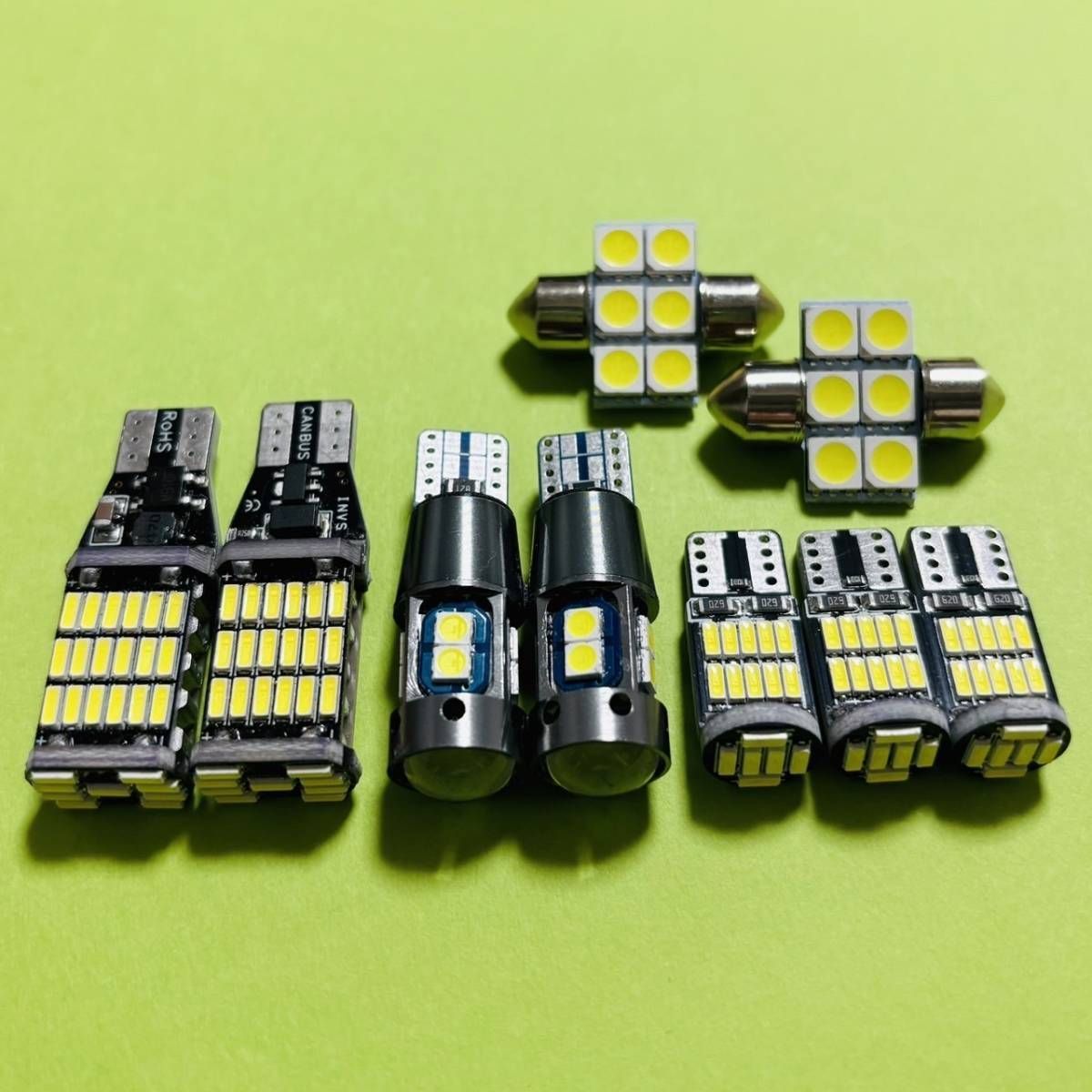 鬼爆光 バモス HM1 HM2 バックランプ ポジション球 ナンバー灯 T10 LED ルームランプ ホワイト 9個セット ホンダ 車検対応 パーツ