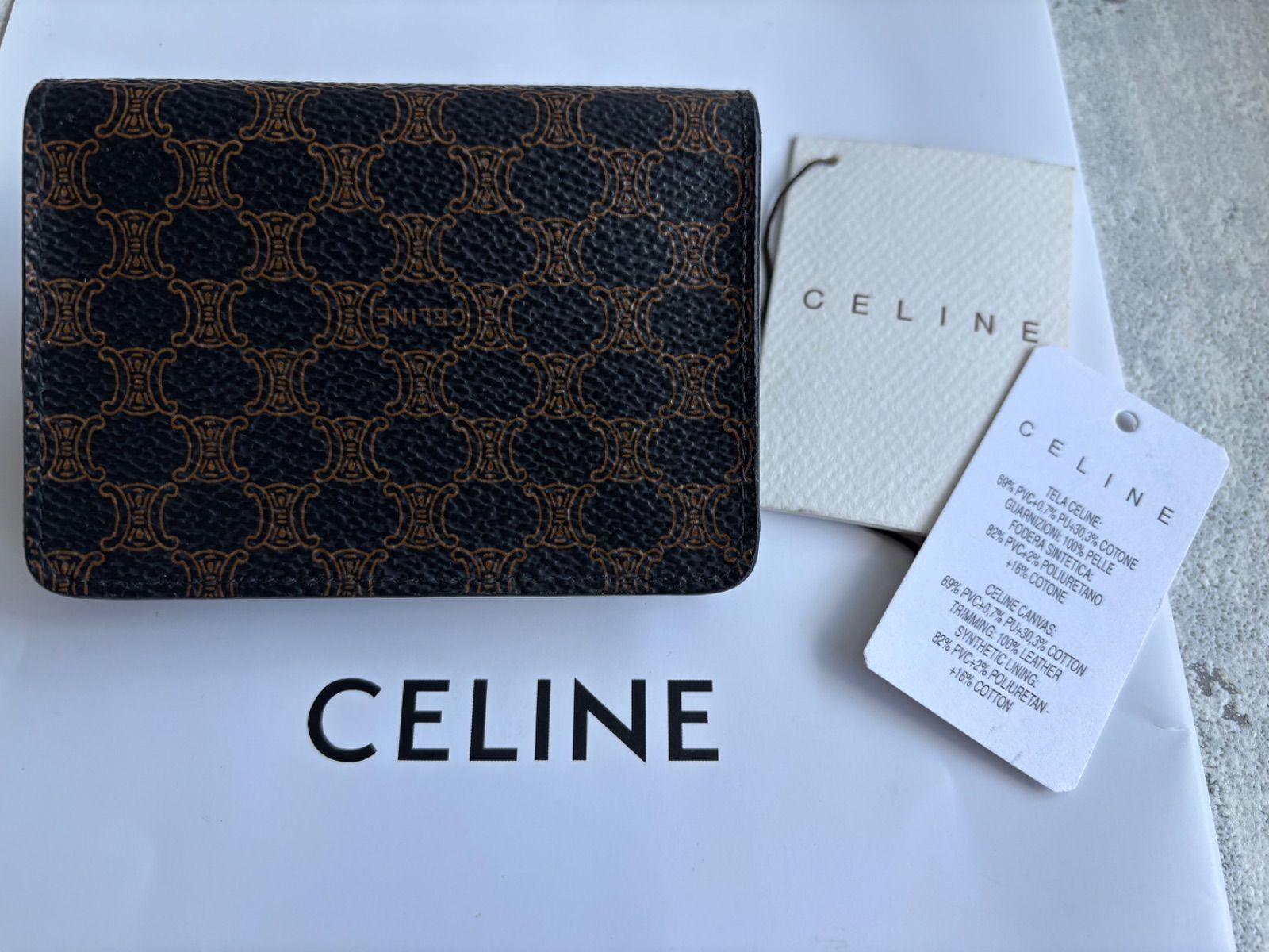 CELINE ブラックマカダム柄 カードケース タグ付き - メルカリ 