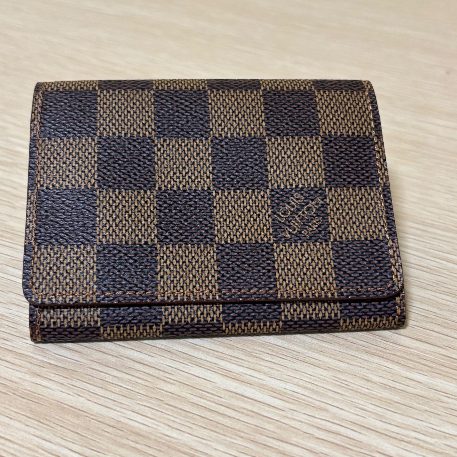 LOUIS VUITTON ルイヴィトン LV アンヴェロップ カルトドゥヴィジット カードケース 名刺入れ ダミエ エベヌ ブラウン CA0958