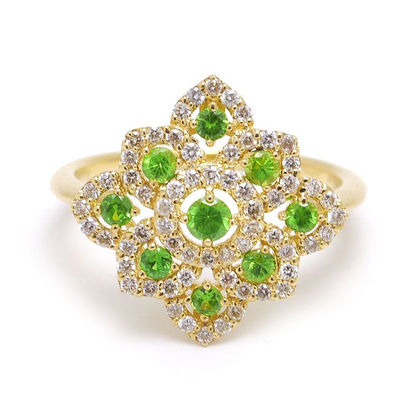 デマントイドガーネットリング 約13.5号 K18・G0.45・D0.38ct - メルカリ 