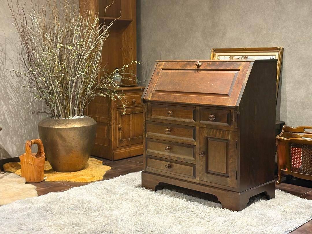 北海道民芸 ライティングビューロー 学習机 作業机 アンティーク SG