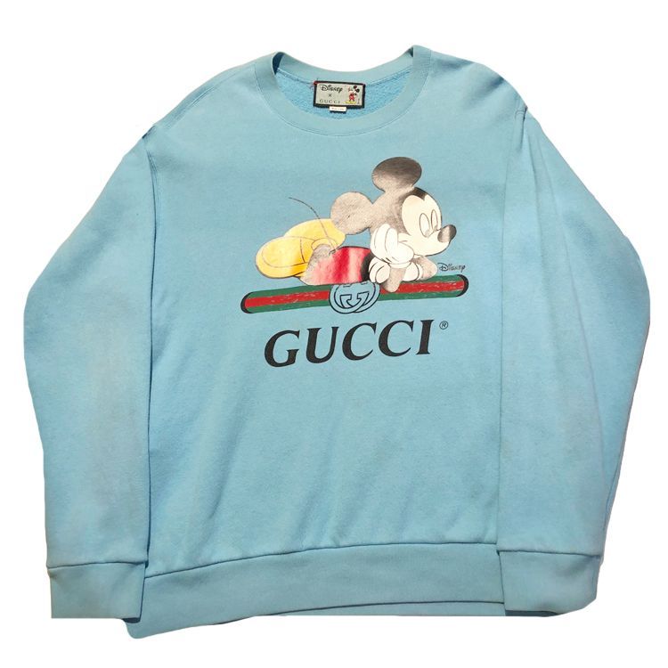 GUCCI グッチ × ディズニー ミッキーロゴ クルーネックトレーナー スウェット Mサイズ ユニセックス コットン コラボ 469250