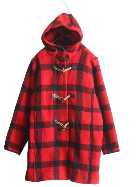 お得なクーポン配布中!】 ウールリッチ チェック ダッフル コート レディース XL / 古着 WOOLRICH ウール バッファロー ブロック  ロング フルジップ フード メルトン - メルカリ