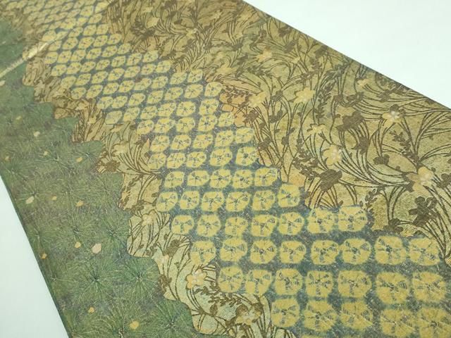 平和屋本店□極上 石川県指定無形文化財 牛首紬 白山工房 手織り 全通  