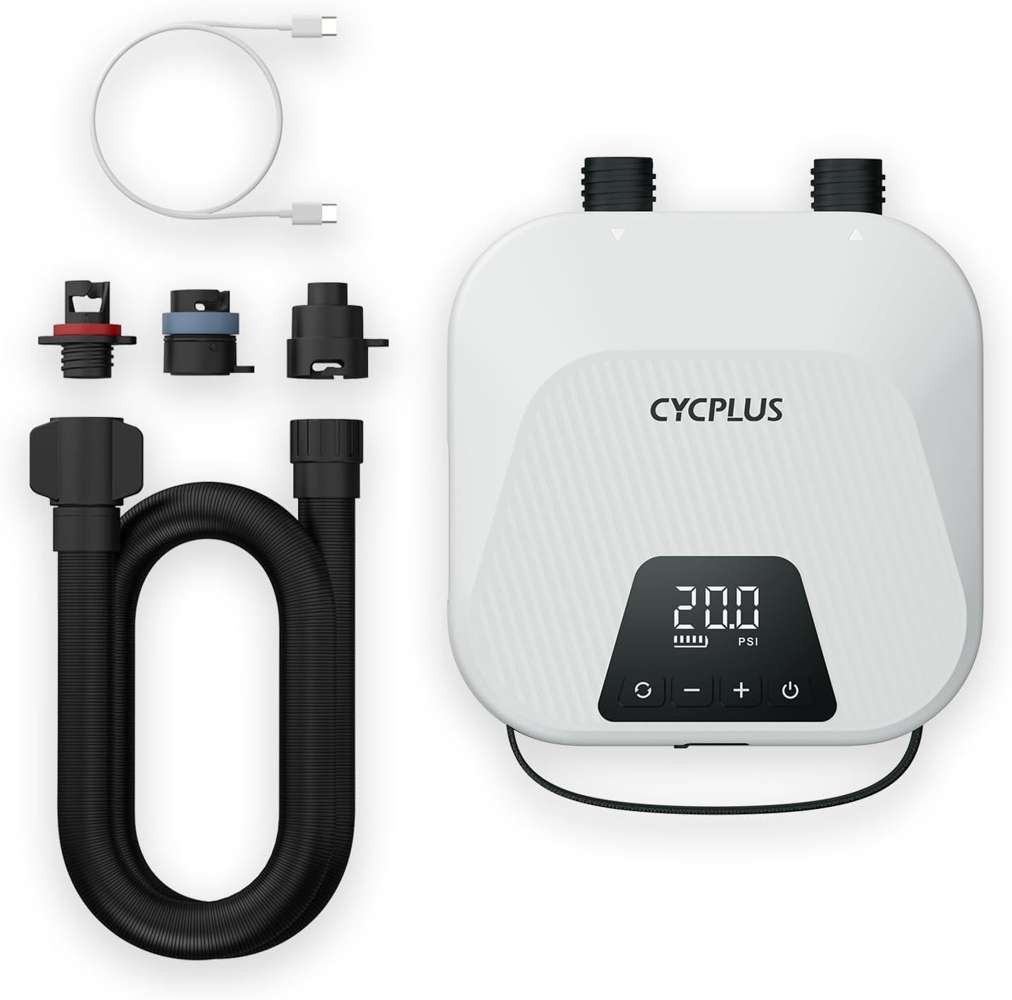 CYCPLUS 20PSI充電式SUPエアポンプ オートオフ機能付き電動ポンプ デュアルステージインフレーション＆デフレーション SUP インフレータブルテント ボート カヤック対応